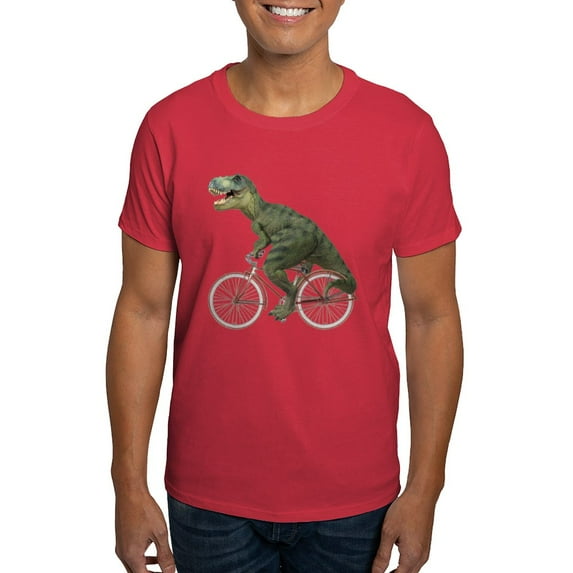 CafePress - Cycling Tyrannosaurus Rex Dark T Shirt - Men's Classic Graphic Cotton T-Shirt