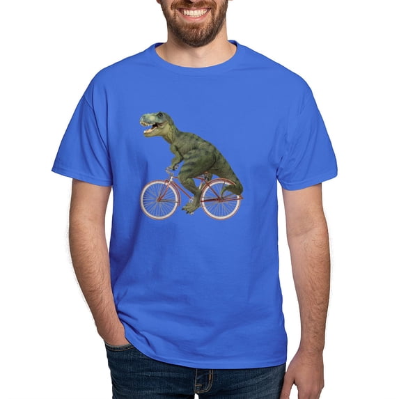 CafePress - Cycling Tyrannosaurus Rex Dark T Shirt - Men's Classic Graphic Cotton T-Shirt