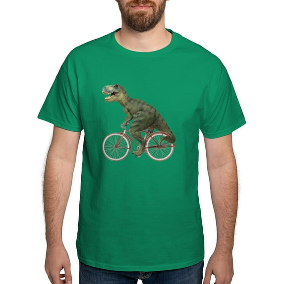 CafePress - Cycling Tyrannosaurus Rex Dark T Shirt - Men's Classic Graphic Cotton T-Shirt