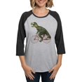 thumbnail image 1 of CafePress - Cycling Tyrannosaurus Rex Long Sleeve T Shirt - Womens Baseball Tee, 1 of 4