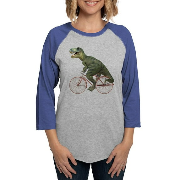 CafePress - Cycling Tyrannosaurus Rex Long Sleeve T Shirt - Womens Baseball Tee