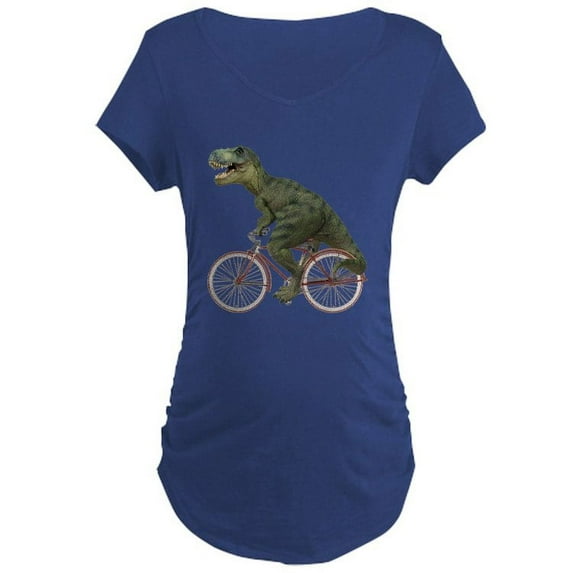 CafePress - Cycling Tyrannosaurus Rex Maternity Dark T Shirt - Maternity Dark T-Shirt