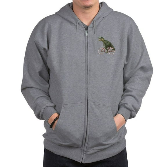 CafePress - Cycling Tyrannosaurus Rex Zip Hoodie - Zip Hoodie, Classic Hooded Sweatshirt with Metal Zipper