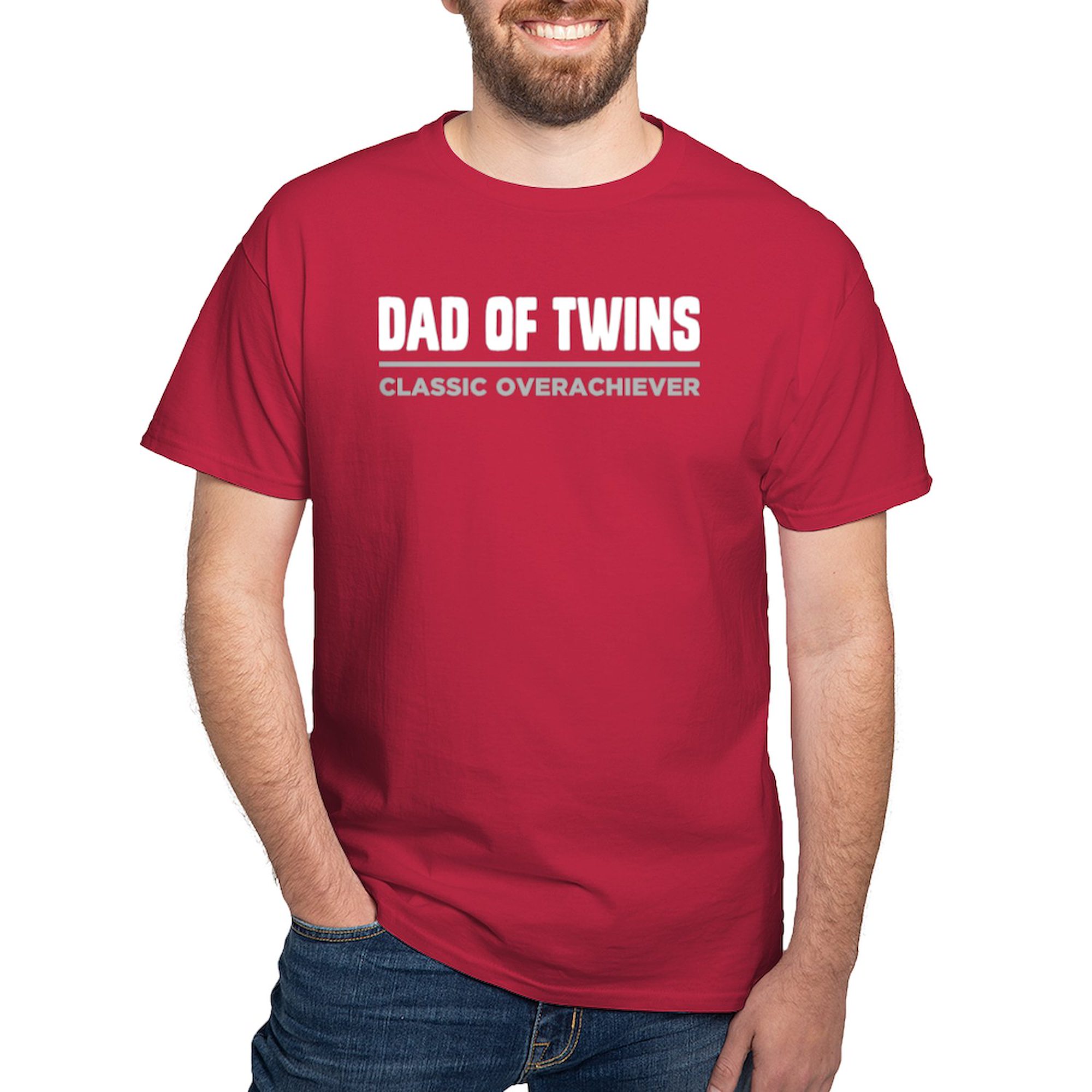 CafePress - DAD OF TWINS Classic Overachiever T Shirt - 100% Cotton T-Shirt - image 1 of 4