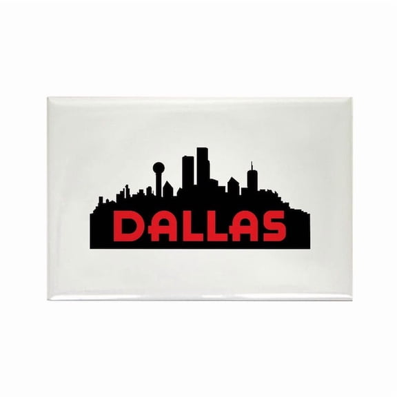 CafePress - DALLAS TX SKYLINE Magnets - Rectangle Magnet, 2"x3" Refrigerator Magnet