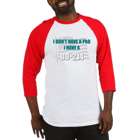 CafePress - DD 214 Phd DD214 Baseball Jersey - Cotton Baseball Jersey, 3/4 Raglan Sleeve Shirt