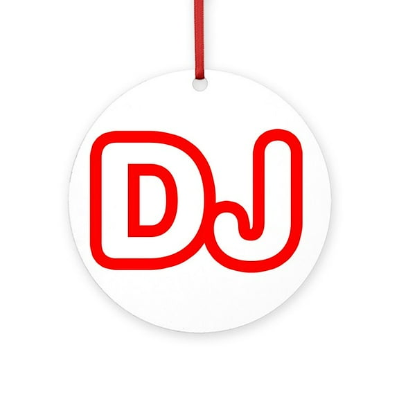 CafePress - DJ -  Round Wood Ornament 4"