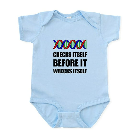 CafePress - DNA Checks Wrecks Body Suit - Baby Light Bodysuit, Size Newborn - 24 Months