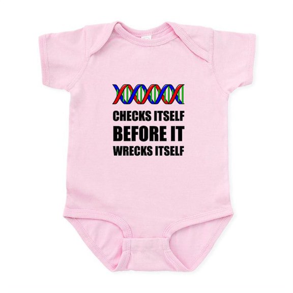 CafePress - DNA Checks Wrecks Body Suit - Baby Light Bodysuit, Size Newborn - 24 Months