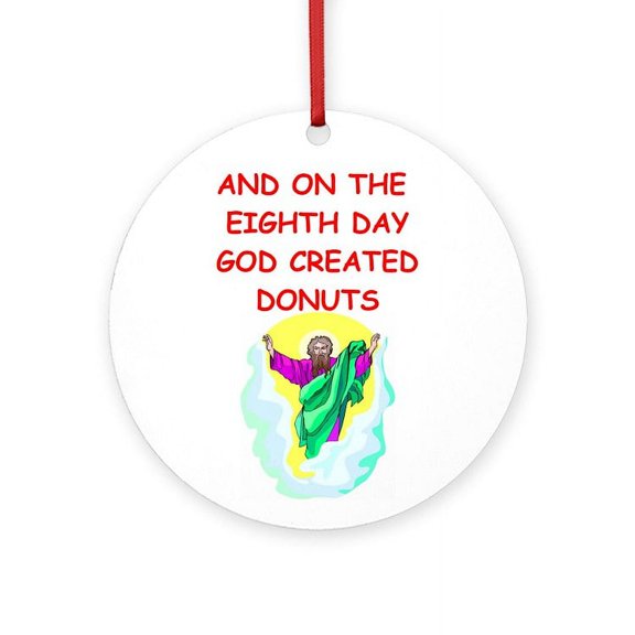 CafePress - DONUTS - Round Wood Ornament 4"