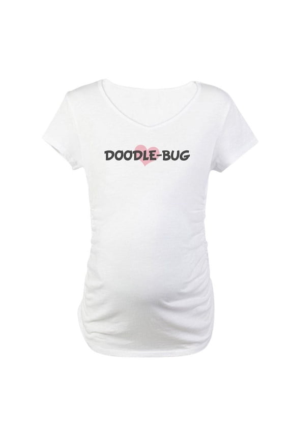 - DOODLE BUG (Pink Heart) Maternity T Shirt - Cotton Maternity T-shirt, Cute & Funny Pregnancy Tee