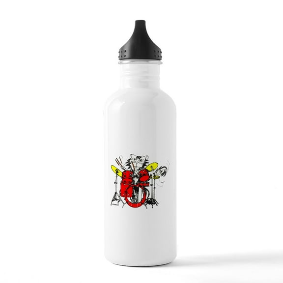 CafePress - DRUM WILD IN COL TRANS BLK CPYRTE Water Bottle - Stainless Steel Water Bottle, Sports Bottle, 1.0L