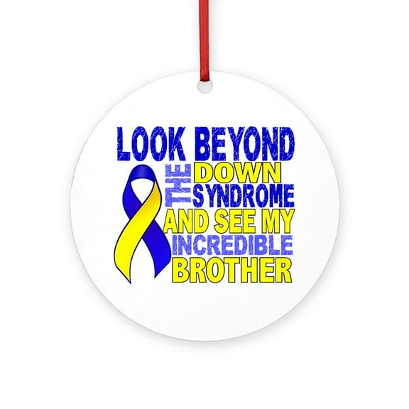 CafePress - DS Look Beyond 2 Brother -  Round Wood Ornament 4"
