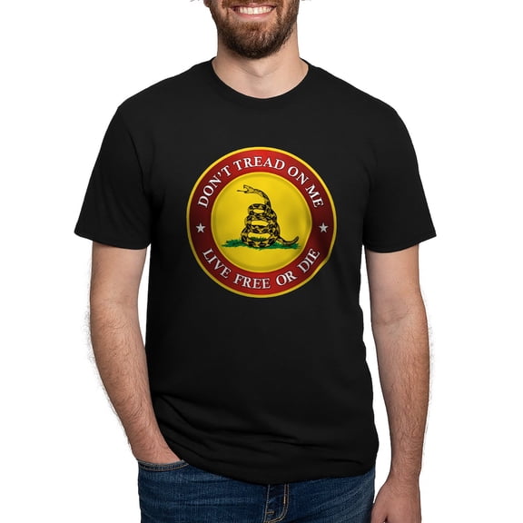 CafePress - DTOM Gadsden Flag (Logo) Men's Deluxe T Shirt - Mens Tri-blend T-Shirt