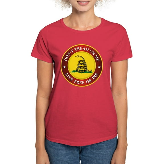 CafePress - DTOM Gadsden Flag (Logo) T Shirt - Women's Traditional Fit Dark T-Shirt