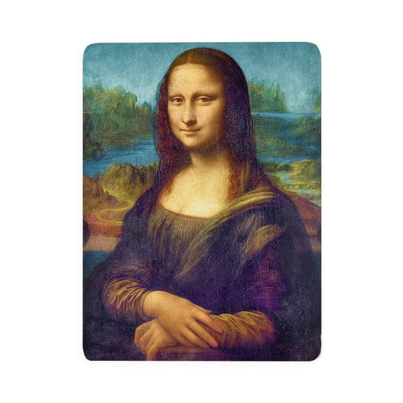 CafePress - Da Vinci: Mona Lisa - Large Sherpa Fleece Throw Blanket 80" x 60"