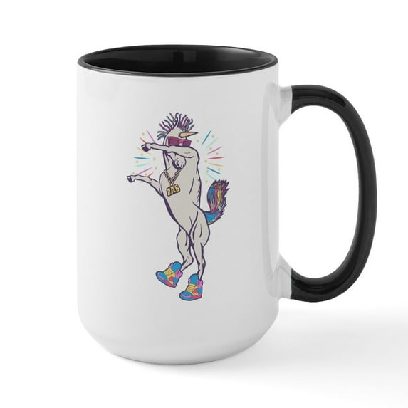 CafePress - Dabbing Unicorn - 15 oz Ceramic Large White Novelty Mug