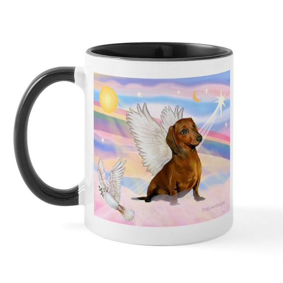 CafePress - Dachshund / Angel (Brn) Mug - 11 oz Ceramic Mug - Novelty Coffee Tea Cup
