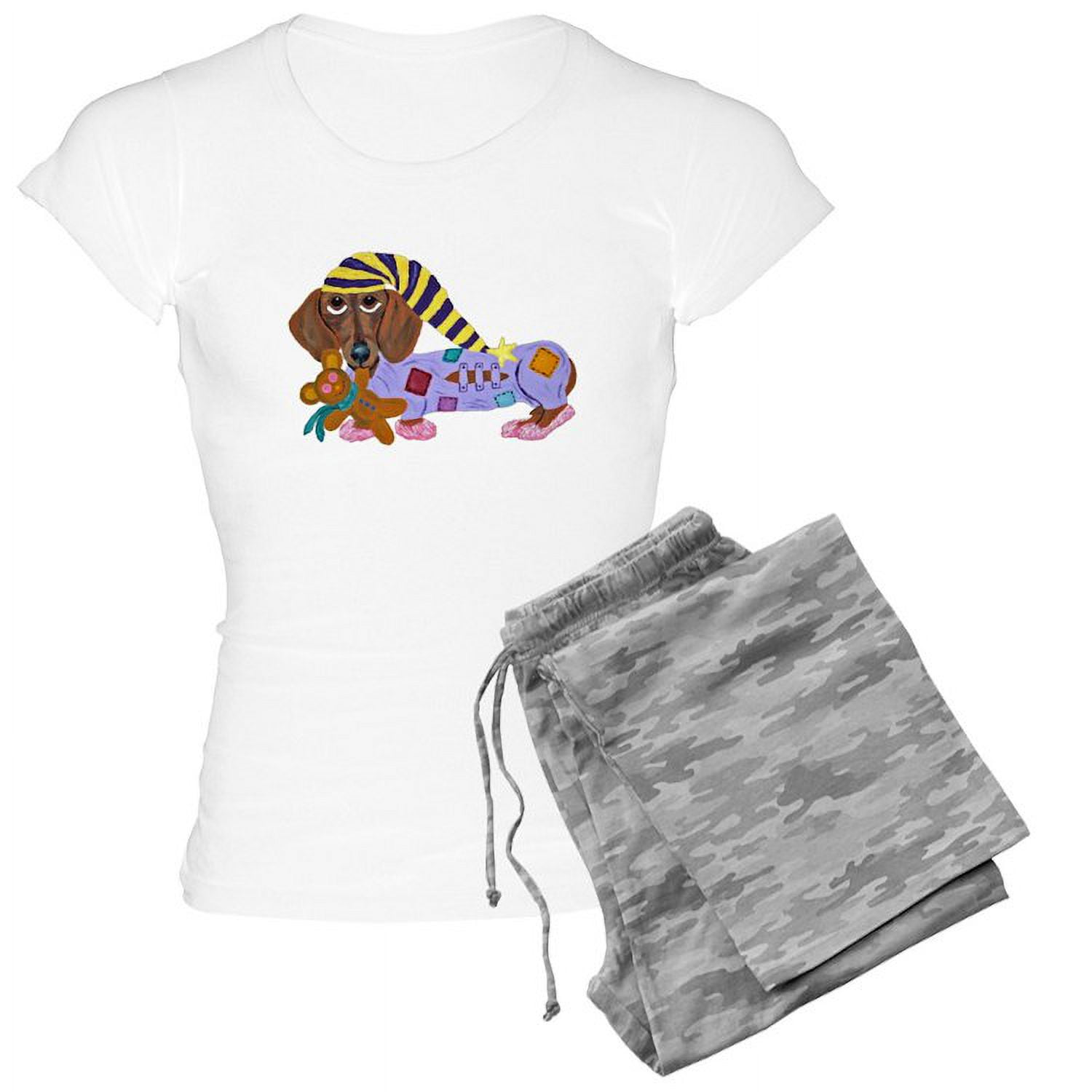 CafePress Dachshund Bedtime Pajamas Women s Light Pajamas