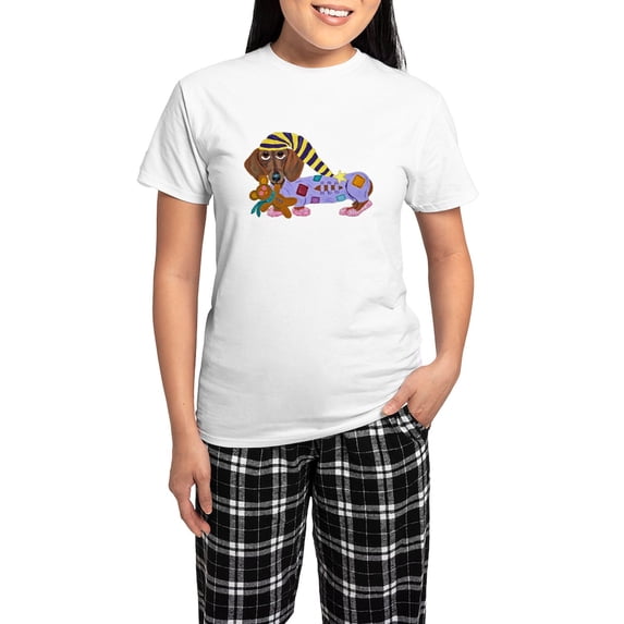 CafePress - Dachshund Bedtime Pajamas - Women's Short Sleeve Print T-Shirt and Pants Light Cotton Pajama Set