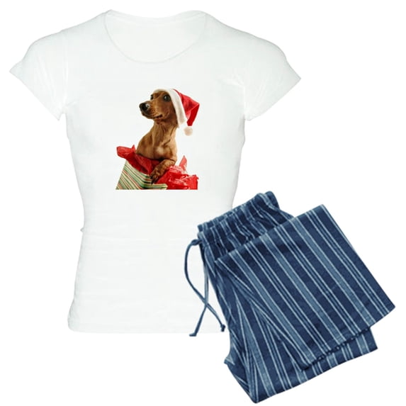 CafePress - Dachshund Christmas Women's Light Pajamas - Women's Short Sleeve Print T-Shirt and Pants Light Cotton Pajama Set