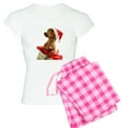 thumbnail image 1 of CafePress - Dachshund Christmas Women's Light Pajamas - Women's Short Sleeve Print T-Shirt and Pants Light Cotton Pajama Set, 1 of 7
