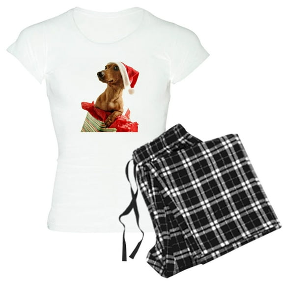 CafePress - Dachshund Christmas Women's Light Pajamas - Women's Short Sleeve Print T-Shirt and Pants Light Cotton Pajama Set