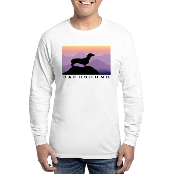CafePress - Dachshund Dog Purple Mt. Long Sleeve T Shirt - Unisex Cotton Long Sleeve T-Shirt