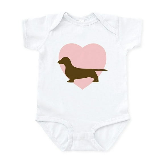 CafePress - Dachshund Heart Infant Bodysuit - Baby Light Bodysuit, Size Newborn - 24 Months