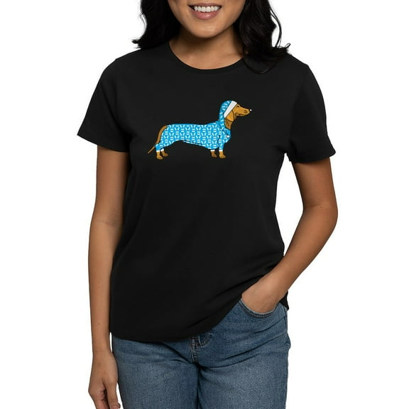 CafePress - Dachshund In Women's Classic T Shirt - Women's Traditional Fit Dark T-Shirt