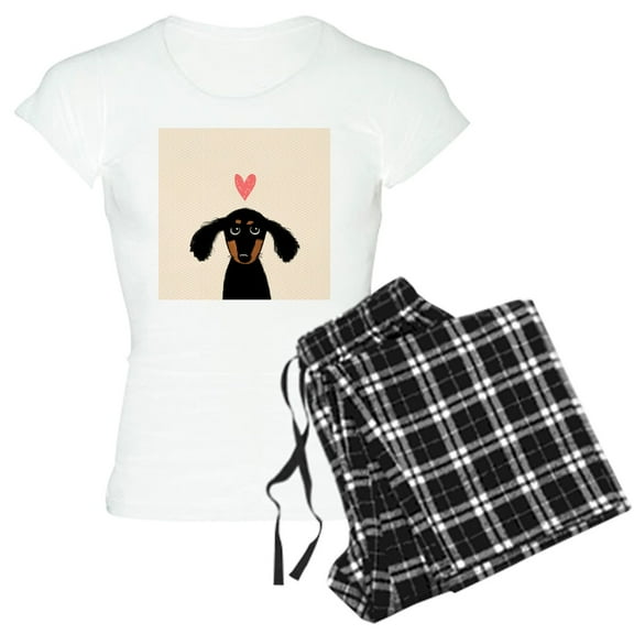 CafePress - Dachshund Love Women's Light Pajamas - Women's Short Sleeve Print T-Shirt and Pants Light Cotton Pajama Set