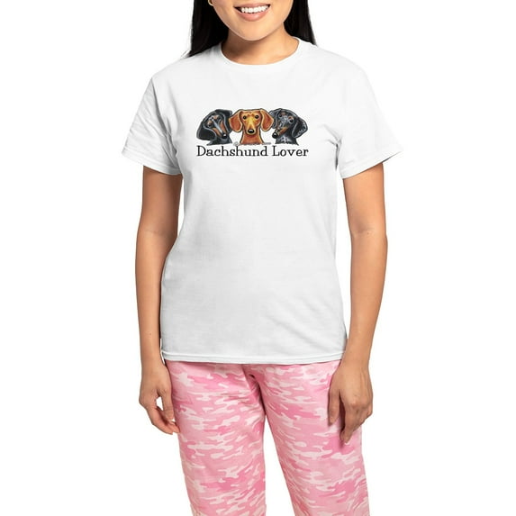 CafePress - Dachshund Lover Women's Light Pajamas - Women's Short Sleeve Print T-Shirt and Pants Light Cotton Pajama Set