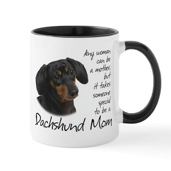 CafePress - Dachshund Mom Mug - 11 oz Ceramic Mug - Novelty Coffee Tea Cup