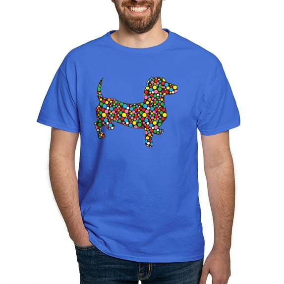 CafePress - Dachshund Polka Dots Dark T Shirt - Men's Classic Graphic Cotton T-Shirt