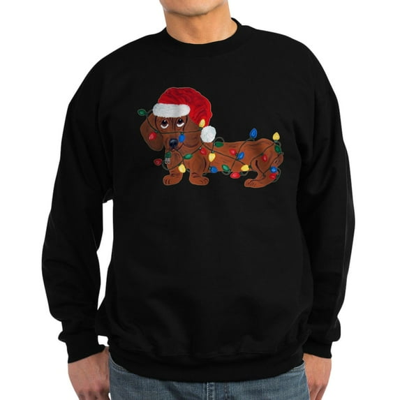 CafePress - Dachshund (Red) Tangled In Christmas Lights Sweats - Classic Crew Neck Sweatshirt