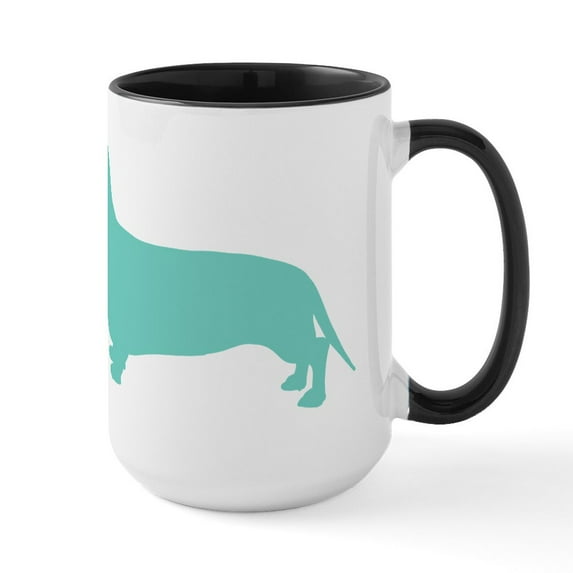 CafePress - Dachshund Silhouette - 15 oz Ceramic Large White Novelty Mug