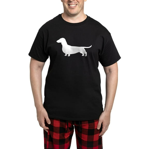 CafePress - Dachshund Silhouette Men's Dark Pajamas - Men's Dark Loose Fit Cotton Pajama Set