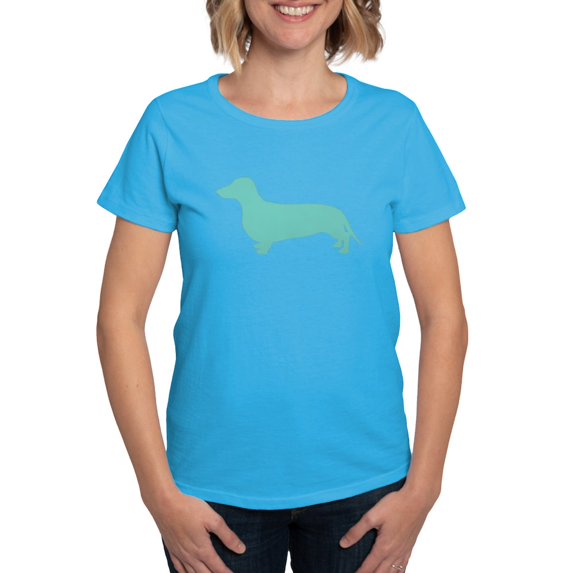 CafePress - Dachshund Silhouette Women's Classic T Shirt - Women's Traditional Fit Dark T-Shirt