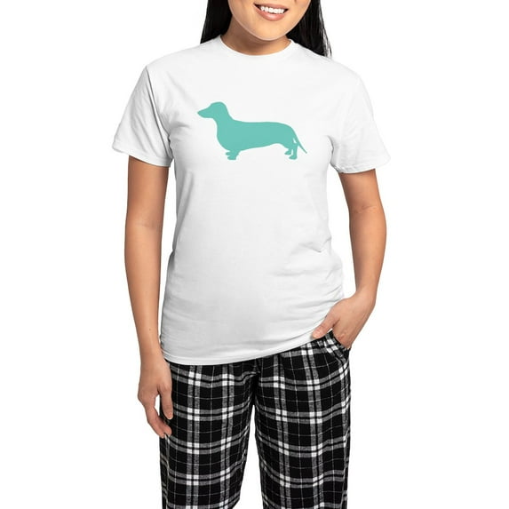 CafePress - Dachshund Silhouette Women's Light Pajamas - Women's Short Sleeve Print T-Shirt and Pants Light Cotton Pajama Set