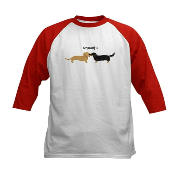 CafePress - Dachshund Smooch Kids Baseball Jersey - Kids Cotton Baseball Jersey, 3/4 Sleeve Shirt