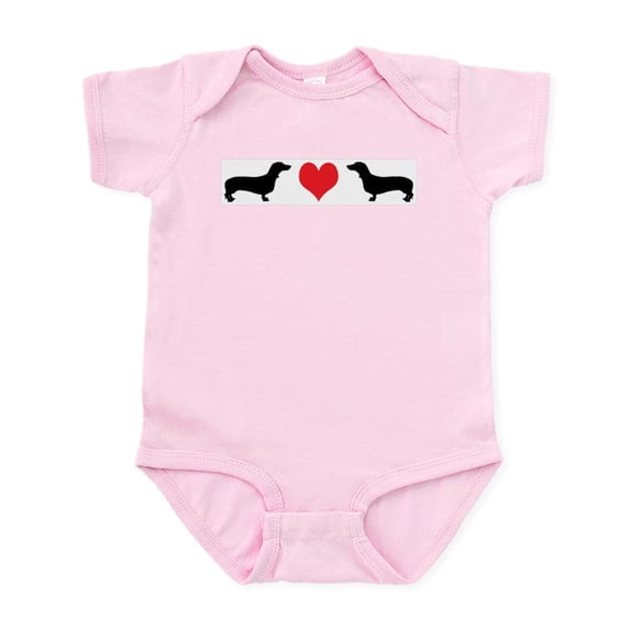 CafePress - Dachshunds & Heart Infant Bodysuit - Baby Light Bodysuit, Size Newborn - 24 Months