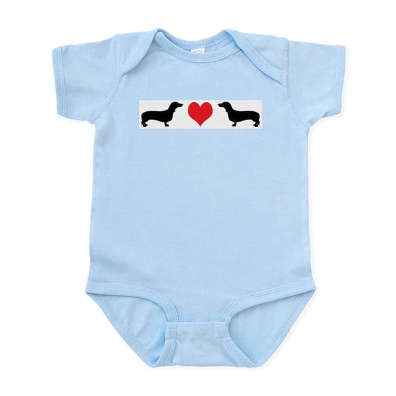 CafePress - Dachshunds & Heart Infant Bodysuit - Baby Light Bodysuit, Size Newborn - 24 Months