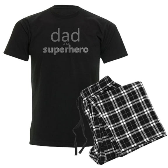 CafePress - Dad Aka Superhero Men's Dark Pajamas - Men's Dark Loose Fit Cotton Pajama Set