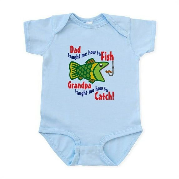 CafePress - Dad Grandpa Fishing Infant Bodysuit - Baby Light Bodysuit, Size Newborn - 24 Months