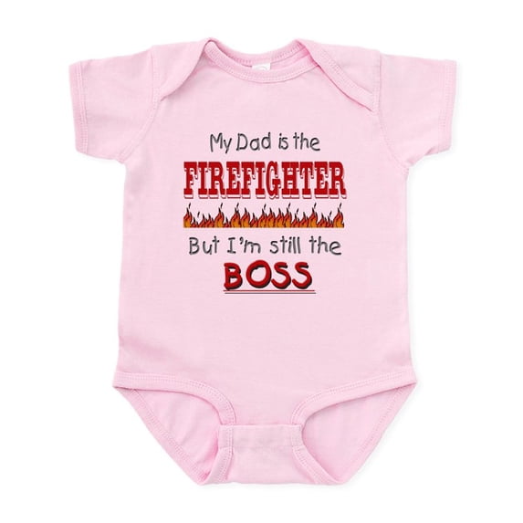 CafePress - Dad Is FIREFIGHTER Infant Bodysuit - Baby Light Bodysuit, Size Newborn - 24 Months
