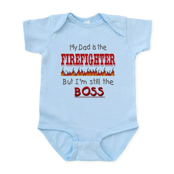 CafePress - Dad Is FIREFIGHTER Infant Bodysuit - Baby Light Bodysuit, Size Newborn - 24 Months