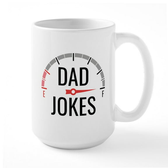 CafePress - Dad Jokes Full Large Mug - 15 oz Ceramic Large White Novelty Mug