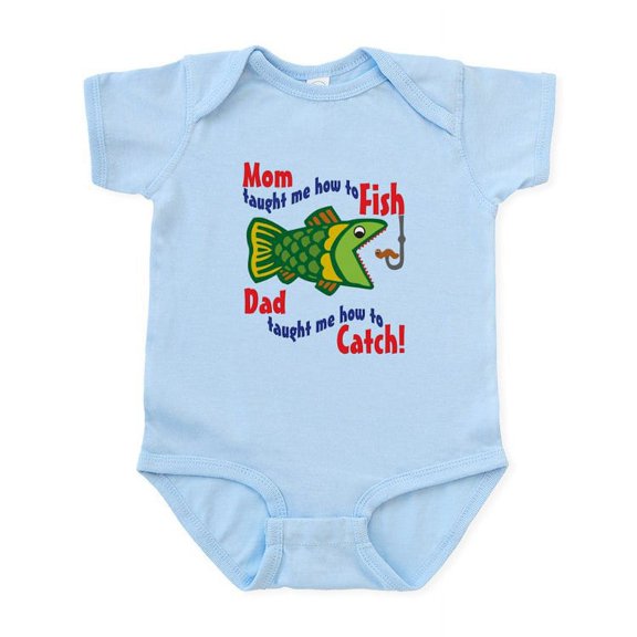 CafePress - Dad Mom Fishing Infant Bodysuit - Baby Light Bodysuit, Size Newborn - 24 Months