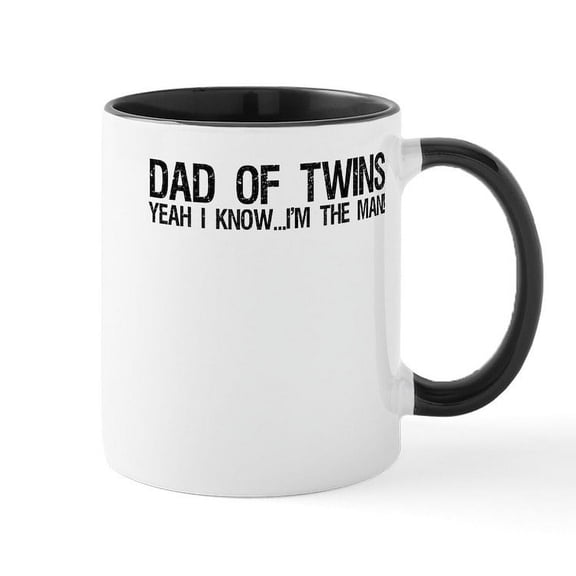 CafePress - Dad Of Twins Mug - 11 oz Ceramic Mug - Novelty Coffee Tea Cup