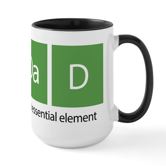 CafePress - Dad The Essential Element - 15 oz Ceramic Large White Novelty Mug
